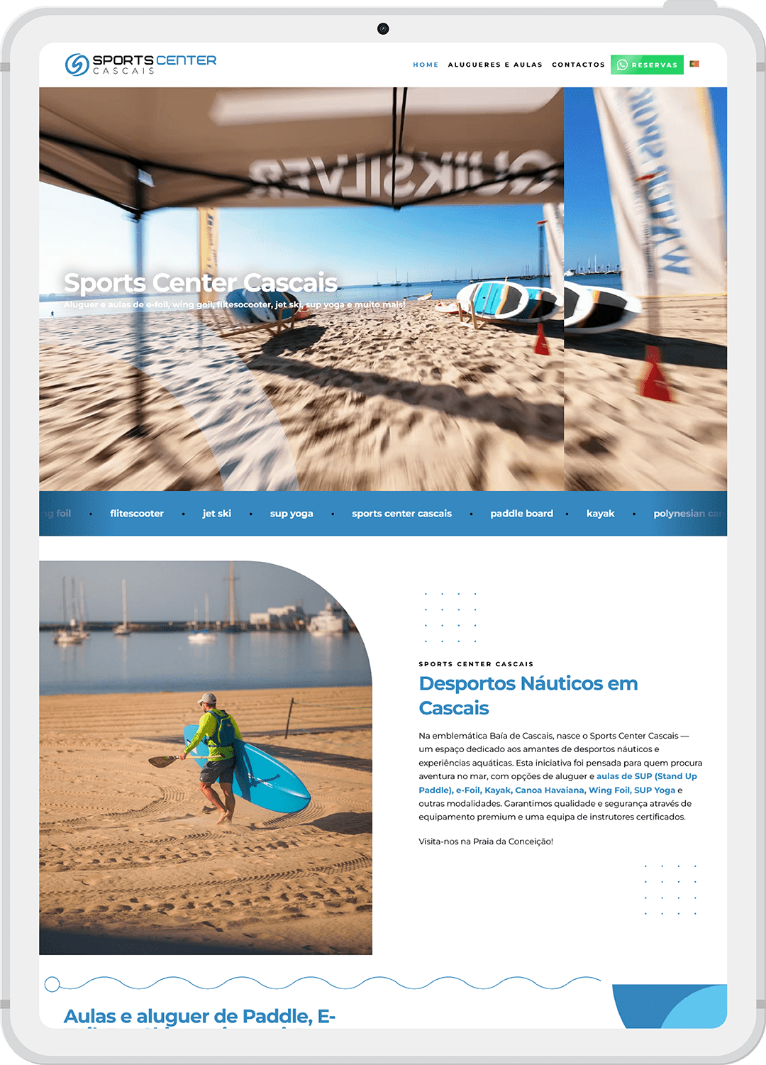 Sports Center Cascais - Criação de website